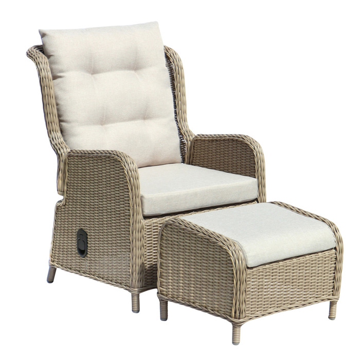 Loungesett 5 deler m/regulering beige - Sunlife